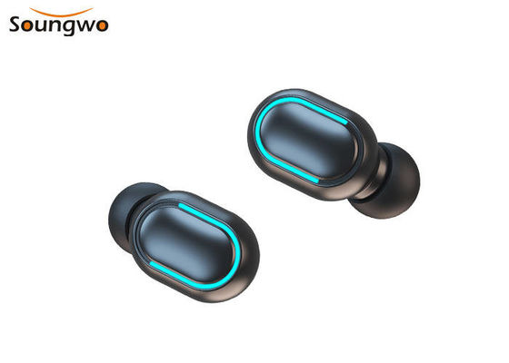 Tahan Keringat Earbud Nirkabel Bluetooth 1800mAh Tempat Pengisian Daya Isi Ulang TWS Bass Kuat